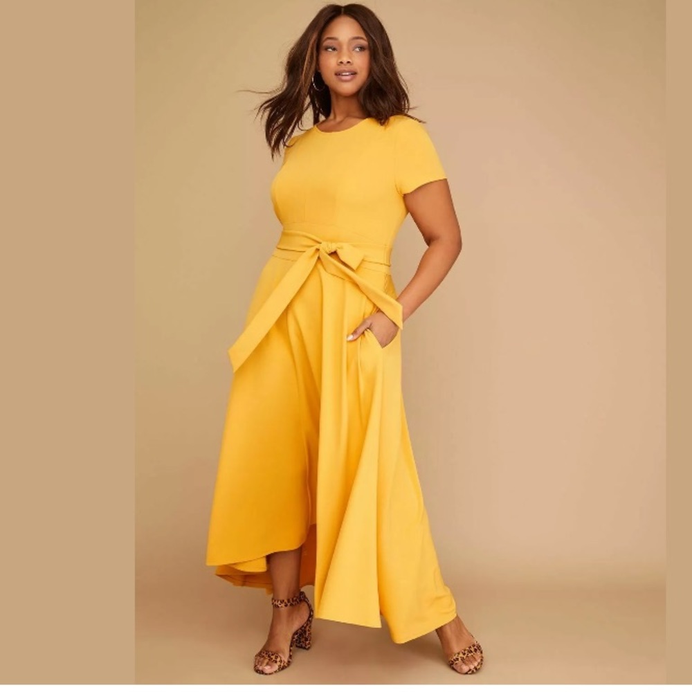 Lane Bryant yellow high-low dress